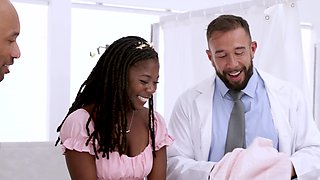 Interracial foursome in the doctor's office - Hazel Grace & Lexi Lore