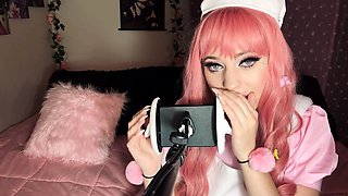 Latex slut solo anal masturbation