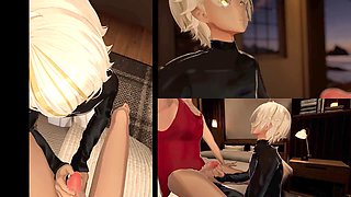 Lovey-dovey sex between two gay guys in a steamy animated scene