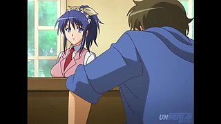 Japanese Waitress Hentai: She Catches Me Groping & Rewards Me With A Blowjob