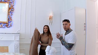 Two guys share a steamy threesome with stunning Josephine Jackson