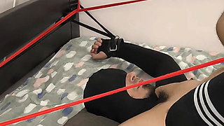 Two Mistresses: Face Farting and Huge Strapon Pegging of Bound Blindfolded Slave