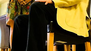 Amateur Blonde Chick Strips To Thong