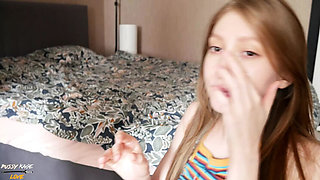 Russian Teen Moans Loud as I Pound Her Tight Pussy and Cum in Her Mouth - POV Blowjob