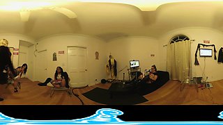 teen lesbians in college using fuckbot and cock at halloween