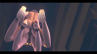 Lol Hentai 3D - Akali Fucked on Her Knees and Sitting at Street - Japanese Asian Manga Anime Game Porn