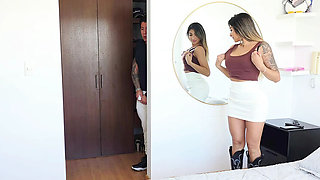 Step Sister Surprised With Cock! Almost Caught Smelling Her Panties - Winter_steph Big Tits Blowjob