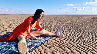Naked Exhibicionist on Beach