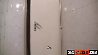Amateur Petite Teen Gina Gerson Sloppy Deep Throat Big Cock POV Hotel Bathroom