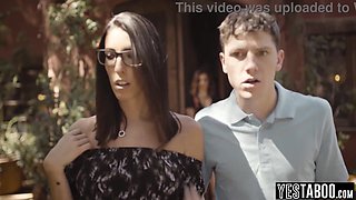 Young dude romps ample mammories widow COUGAR neighbor in front of step-mom