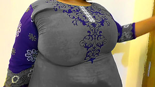 Desi Sexy Huge Ass & Big Tits Mother-in-law While Cleaning Room, Son-in-law Gets Hot Then Fucks Her