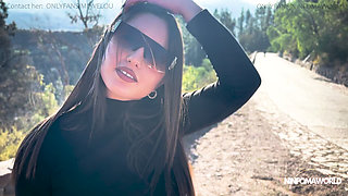 Unknown Girl Eats My Cock in Public - Green Eyes Cumshot on the Face