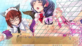 Ayumi Narusawa and Takatsuki Sawako in a big boobed anime scene from Mama x Kano