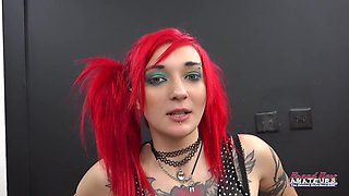 Slim Inked Blonde Jackie Messy Throat Worship Deep Pound!