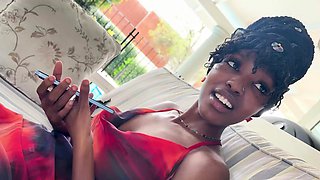 Smart ebony teen amateur interracial sex