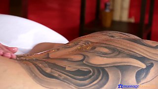 Saucy slut oil massage porn scene