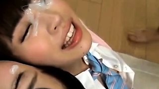 Bukkake Facial For Two Delicious Japanese Schoolgirls ? -
