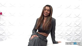 Busty long-haired chick Ava Amira likes jumping on a long wiener