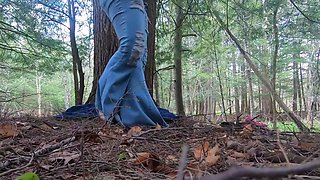 Horny babe Candy Cat hot solo masturbation outdoors
