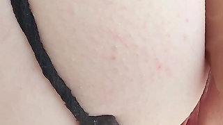 POV Fuck Machine Doggystyle Squirt Close up Creamy Pussy Clit Piercing Thong Aside Massive Dildo