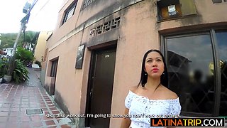 Horny arse Colombian babe enjoying a penis