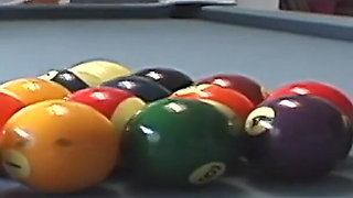 Two Stacked Hotties Play Pool Naked