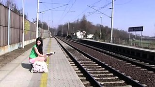 Russian teen anal first time Masturbating at the train stati