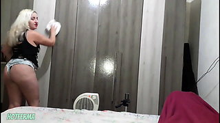 Hot maid fucks boss while boss goes out