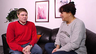 Redhead MILF Sucks Dick and Gets Fucked - Big Tits Blowjob and Cum in Mouth