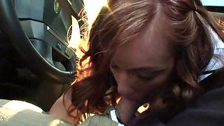 A ginger hottie is sucking and also riding a rigid cock