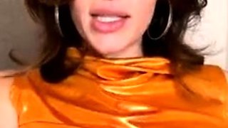 Busty brunette with big boobs rides cock