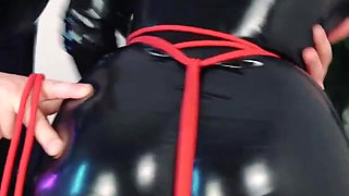 Fetish MILF Wearing Latex and Her Sweet Rubber Submissive Step Daughter - Kinky Sex