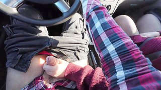 Kinky couple has steamy car sex with an internal cumshot at the mall