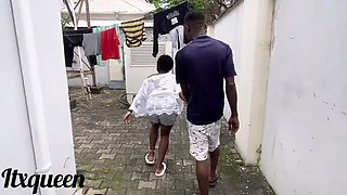 Giant African Cock Gardener Fucks Hard Outdoor BBC Blowjob Amateur