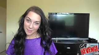 Slim Brunette Passion with Joey in Steamy Action