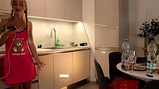 Chloe Chevalier No Panties No Bra Pussy and Ass Flash in Skirt