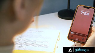 Girlsway - female dom boss Casey Calvert strap-on dominates secretary Anna Claire clouds in her office