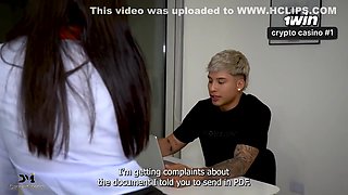 Inefficient Secretary Pays Her Colombian Boss With Her Pussy - Almendra Gala, Danner Mendez And Pussy Boss