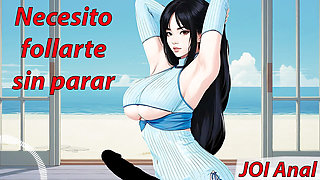 JOI Anal hentai, your girlfriend is hot and wants to fuck you non-stop. Spanish voice.