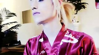 Curly Blonde Teen Records Solo Dildo Masturbation More at