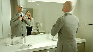 Johnny Sins fucked Carter Cruise, his sexy coworker with stunning long blonde hair.