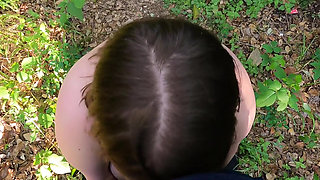 POV blowjob in the forest from fat Missy Deep