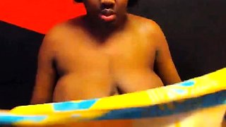 Ebony BBW With Big Tits on Webcam