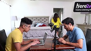 Busty milf gives her stepson a gigantic cumshot