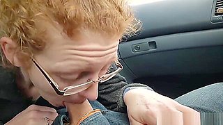 Redhead Milf Ivy Sucks And Swallows Hubbys Load In A Parked Car