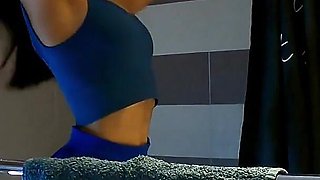 Hottest Brunette Babe in a Short Mini Skirt Takes Her Lace White Panties to Show Tight Wet Pussy