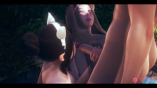 Threesome Hentai 2 Girls 1 Boy