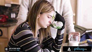 GIRLSWAY - Bullied Teen Kristen Scott Masturbates With New BFF Aidra Fox Then Has First-Time Fuck