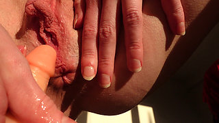 Anal Dildo Masturbation Closeup