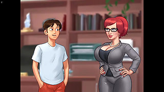 German Milf Lady Manager Loves Riding Doggystyle With Huge Cock In Summertime Saga